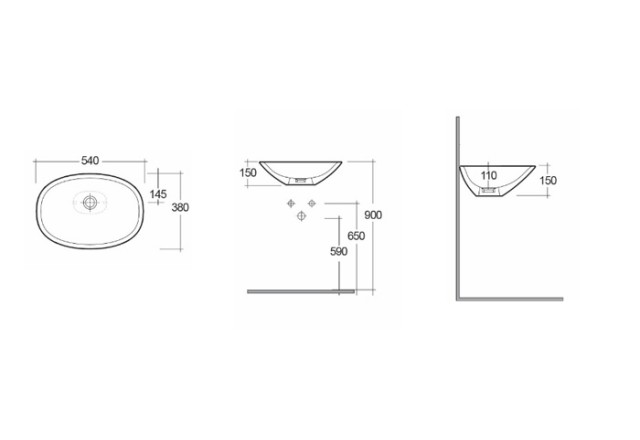 Nadpultni umivalnik Morning, RAK Ceramics, bela barva