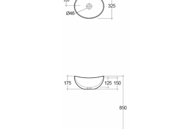 nadpultni umivalnik Rak Reema, bel, mere