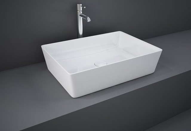 umivalnik Rak Feeling Slim, nadpultni kvadratni, bela sijaj