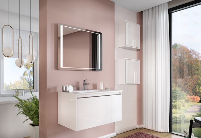 Ogledalo pravokotno z LED osvetlitvijo, 80 cm